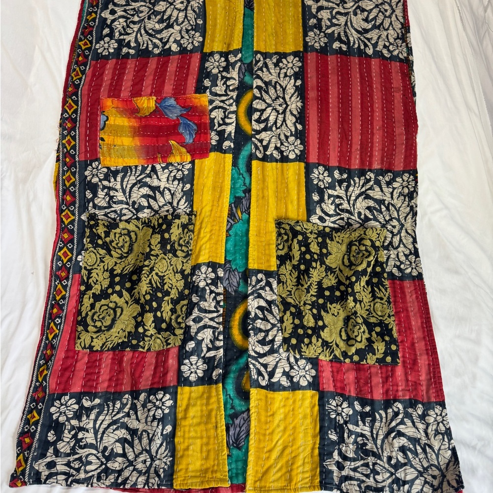 Hippie Boho Patchwork Quilt Vest Vintage Handmade - image 5